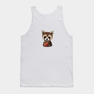 Cute Baby Red Panda Playing With Basketball Tank Top